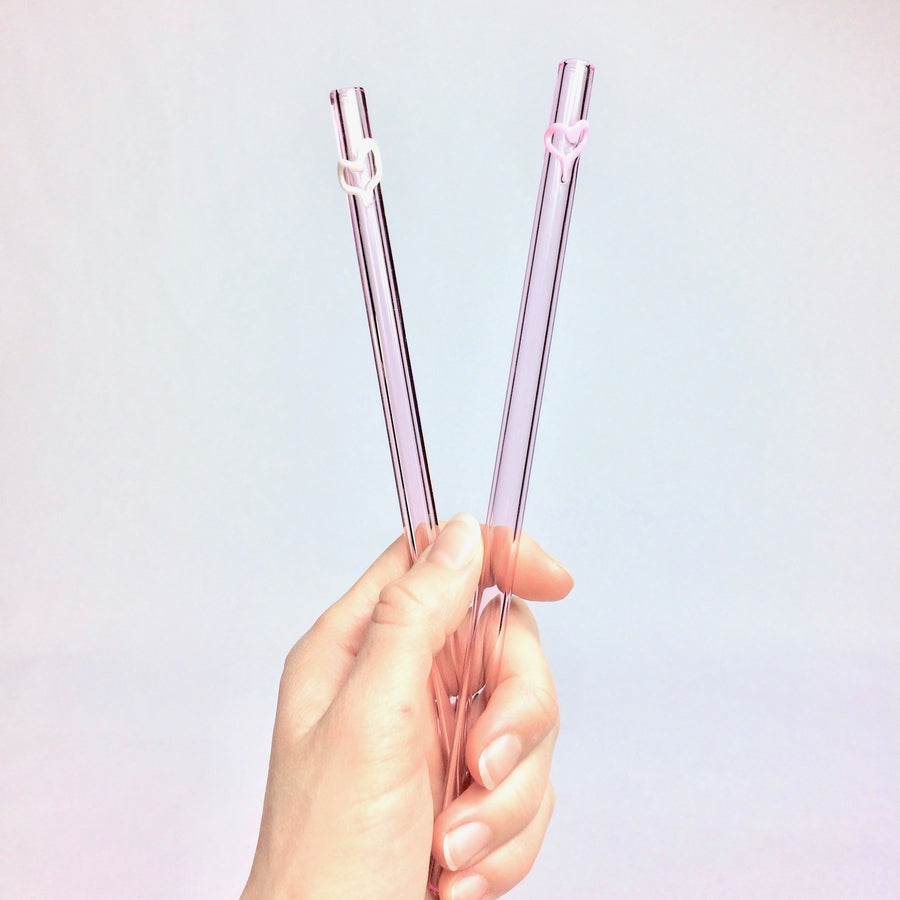 Pink Glass Straws